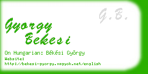 gyorgy bekesi business card