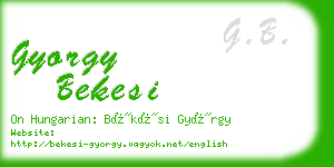 gyorgy bekesi business card